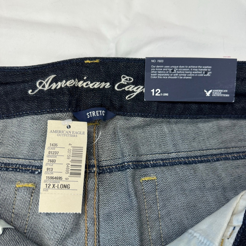 NWT New American Eagle Denim Jeans Artist Boot Cut Flare Women's 12 X Long Y2K - Picture 8 of 14